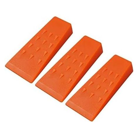 Lot de 3 cales d\'abattage en plastique pour tronçonneuse - Coins de fendage de 5,5" pour bois, accessoires de bûcheron - Accessoires forestiers - Accessoires forestiers et cales en plastique pour (1/4)