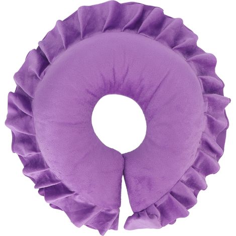 Appui-tête cervical en forme de U, coussin doux pour lit de table, oreiller facial violet pour salon de beauté, SPA et massage. (1/5)