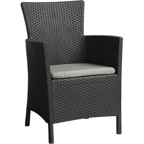 KETER Sillón jardín exterior terraza resina IOWA grafito AnxPxAl cm 62x60x89 (1/5)