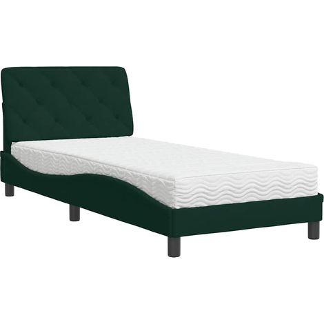 Maison Exclusive - Letto con Materasso Verde Scuro 80x200 cm in Velluto