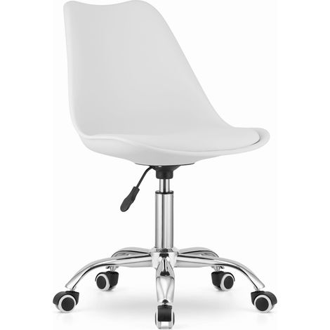 Bürostuhl ALBA - Drehstuhl mit Rollen - höhenverstellbar - weiß