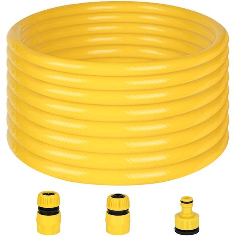 10 M Tuyau de jardin Ø15mm, résistant aux UV, pression-résistant, anti-plis, contient 3 accessoires Jaune (1/5)