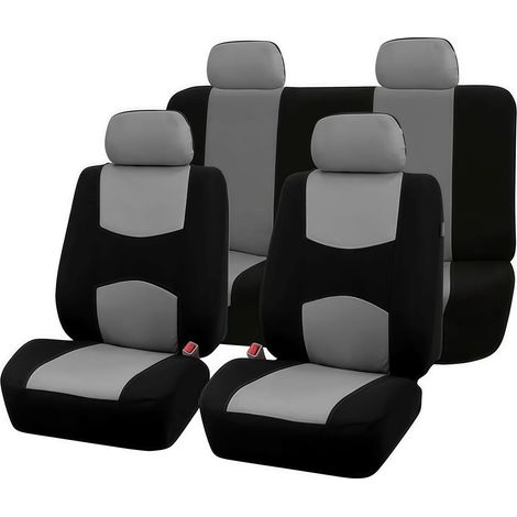 Funda universal para asiento de coche, de esponja, para asientos delanteros y traseros, con todo incluido (gris) (1/5)