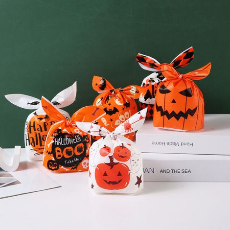 50 sachets de bonbons d'Halloween, sacs en plastique, biscuits en forme d'oreilles de lapin (1/5)