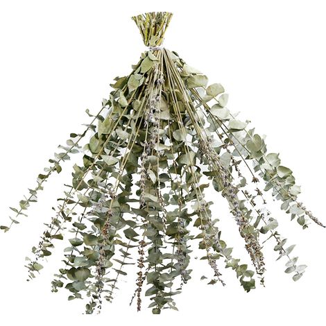 Ramo aromático para el baño – 【CH-026】 Ramo de eucalipto, lavanda y crisocola, 40 tallos para aromaterapia y decoración. (1/5)