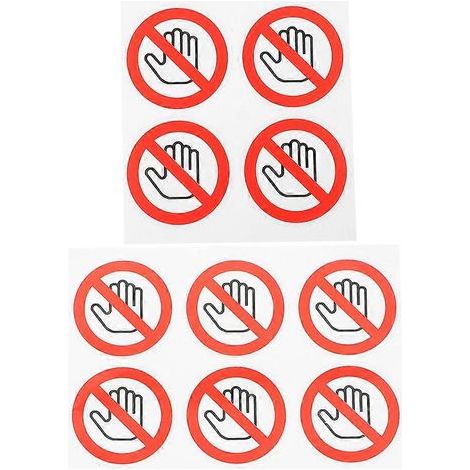 Lot de 10 autocollants « Ne pas toucher » – Panneaux de signalisation – Autocollants – Interdiction de toucher-4X4X0.01CM (1/4)