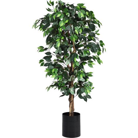 Ficus artificial 180 x 16 x 16 cm fácil cuidado ambiente natural diseño contemporáneo tejido de poliéster verde 200010051