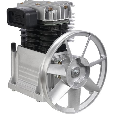 Tête de Pompe de Compresseur d'Air, Construction en Aluminium et Fer, Haute Efficacité, Argent (1/2)