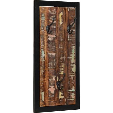 Porte-manteau coloré, 40 x 2 x 80 cm, en bois massif recyclé (1/5)