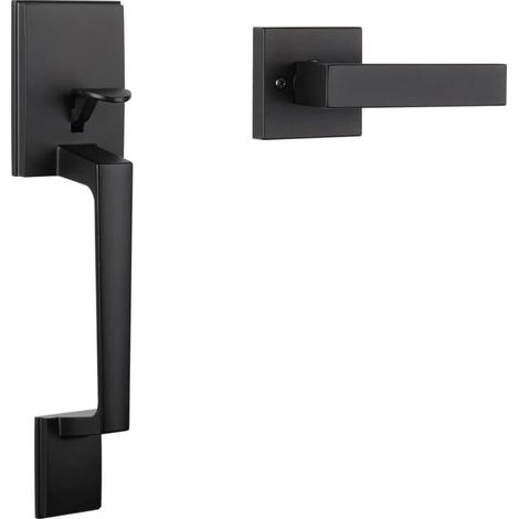 Manija de puerta con manija grande, cerradura de puerta con manija plegable de aleación de zinc (1/4)