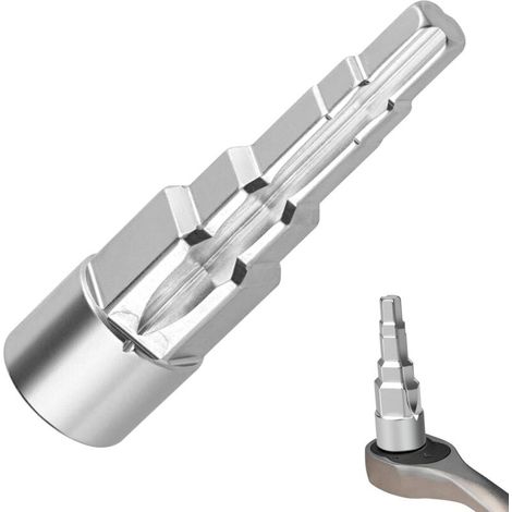 Clé étagée, Clé de Radiateur étagée et Cliquet, Clé de Montage étagée Universelle, Poignée à Cliquet Multiusage pour Radiateurs Domestiques de 10 à 21 mm (1/5)