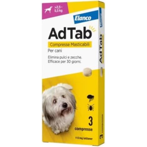 Antiparassitario Adtab Cani Elanco 5,5 2,5 kg 3 Pezzi (1/5)