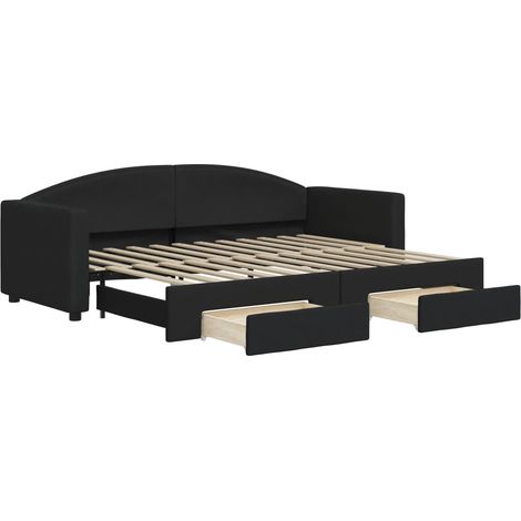Maison Exclusive - Tagesbett Ausziehbar mit Schubladen Schwarz 80