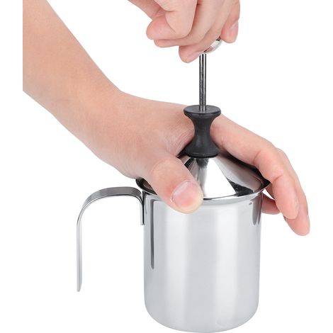 Mousseur à lait double maille en acier inoxydable 400 ml pour café et latte (1/5)