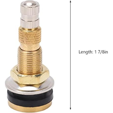 10pcs Tige de Valve de Pneu Tubeless Air Liquide, Valve Liquide Air Tubeless en Laiton 1 7/8in TR618A Remplacement pour Tracteur 0.625in Trou de Valve (1/3)
