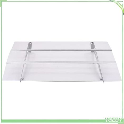 Auvent de porte - FAFEICY - 144829 - 150x90 cm - PET durable - Cadre acier & barres aluminium (1/5)