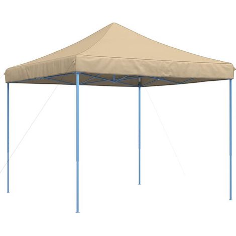 Tente de réception beige, dimensions : 292 x 292 x 315 cm, tissu Oxford. (1/2)