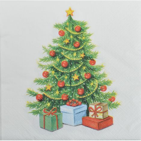 20 serviettes en papier Sapin de noel touffu