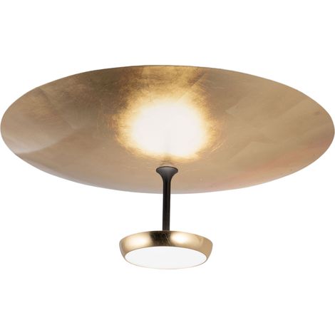 Plafonnier Led Yuko 40W 3200Lm - Finition Feuille D'Or/Noir, Structure Métal Et Méthacrylate, Intensité Variable, Lumière Chaude 3000K, Ip20 (1/3)