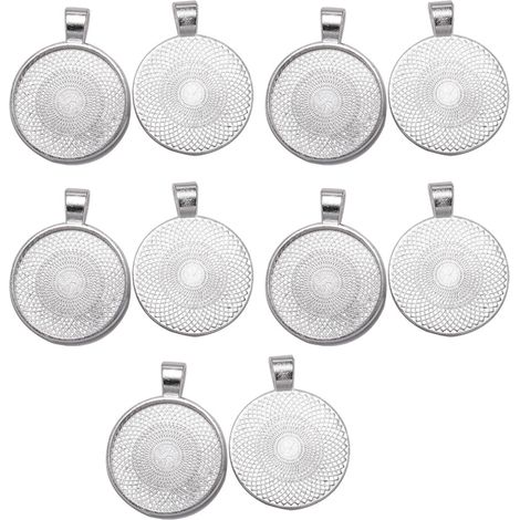 Ciondolo rotondo vintage in lega di zinco per collana - Argento