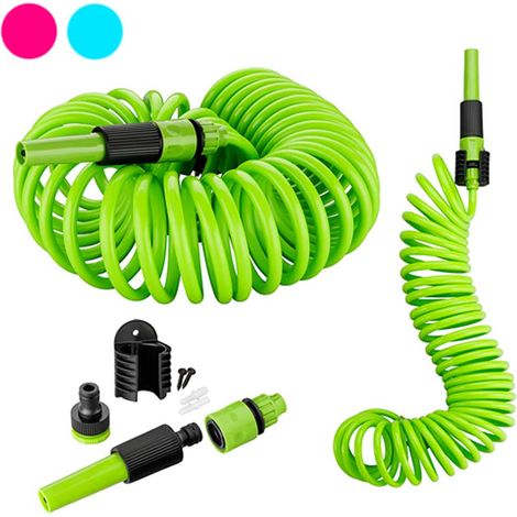 Tuyau d'arrosage spirale 10 mètres – Diamètre intérieur 12mm – Conception compacte pour rangement facile – Pour arrosage précis – Outiror (1/5)