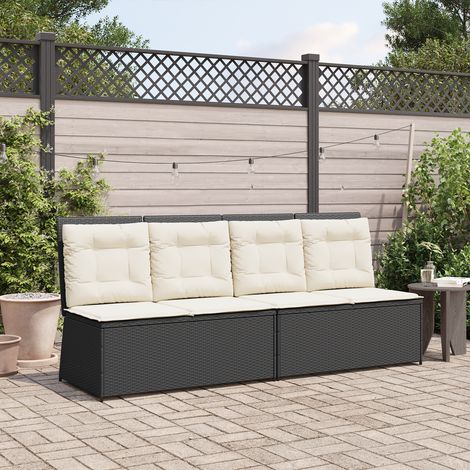Maison Exclusive - Gartenbank Schwarz Poly-Rattan (1/5)