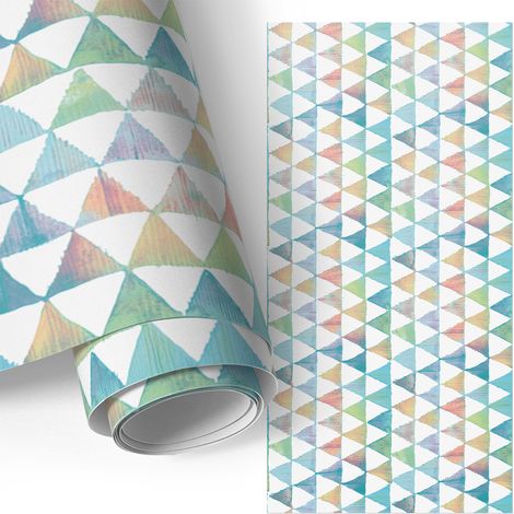 Klebefolie für Möbel - Möbelfolie - Selbstklebende - für Fensterbrett - Küchenschränke - Küchenfronten - Farbenfrohes Retro-Muster 65x130 cm