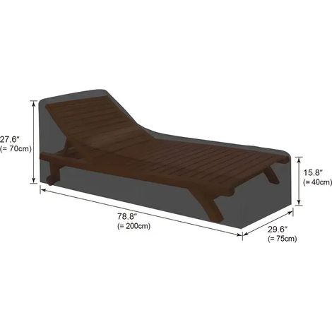 (Noir, 200x40x70x68cm) Housse de chaise longue d'extérieur en 1 pièce pour patios, jardins et plages imperméable, anti-poussière et protectrice contre le soleil. (1/4)