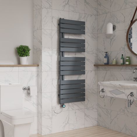 WiFi Thermostatic Electric Towel Rail Flat 1380x500mm Sand Grey (1/5)