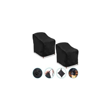 Funda para silla de jardín exterior (2 unidades) con asiento profundo, funda impermeable 210D, 97 x 79 x 74 cm - Crezuo (1/4)