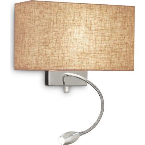Applique Moderna Hotel Metallo Canvas 2 Luci E27+Led 1,5W