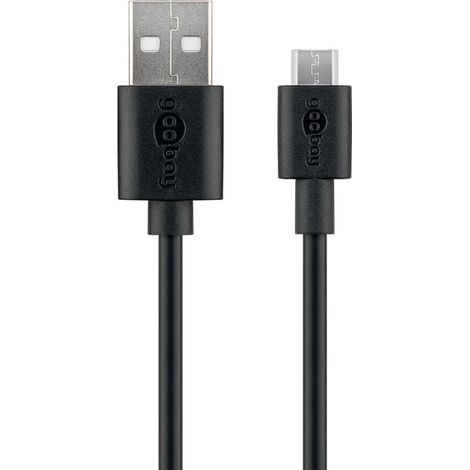 Wentronic 38659 cable USB USB 3.2 Gen 1 (3.1 Gen 1) 0,5 m USB A Micro-USB B Negro