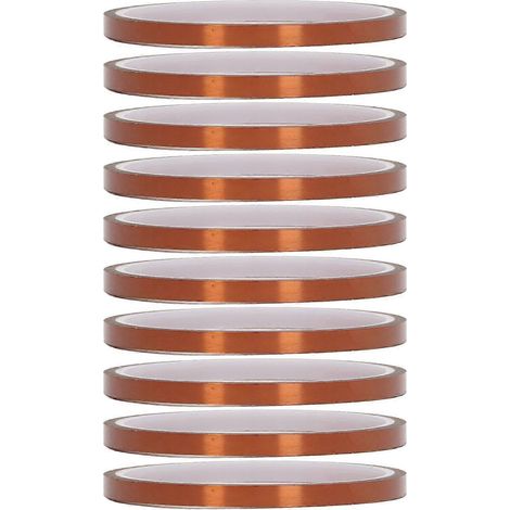 10 Stück Hochtemperatur-Klebeband, dunkelbraun, isolierend, Polyimid-Klebeband für Transformatoren, 5 mm