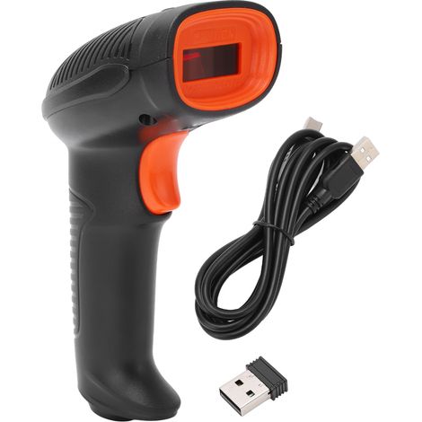 Lecteur de codes-barres 1D portable sans fil 2.4G, prise en main et utilisation immédiate, avec batterie intégrée pour supermarché et logistique (1/5)