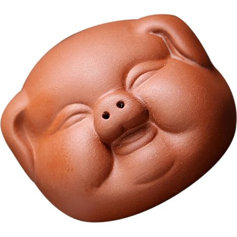 Ornement Cochon Figurine Mignonne et Réaliste Marron en Céramique pour Décoration D'intérieur et Salon de Thé pour Bureau et Anniversaires (1/5)