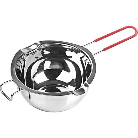 Bardusch-Bol fusion 400 ml à double bec – Inox, pratique pour verser sans goutter, idéal chocolat/sucre/bougies (1/5)