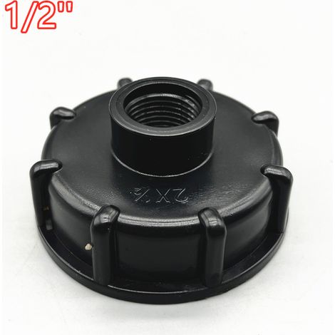 Adaptateur IBC Bouchon s60x6 pour cuve 1000 litres, 1/2 Pouce(version convexe externe 4 points (1/2") épaissie) (1/2)