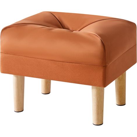 Pouf Ottoman Moderne, Petit Repose-Pieds Rectangulaire en Matière Tech Cloth, Pour Salon, Canapé, Entrée - 40 x 29 x 32CM Orange (1/5)