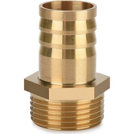 1 Pièces Raccord de Tuyau in Brass, Laiton Cannelés, Fillet Connectors, Raccord plomberie, pour la Conversion de Tuyau, pour Eau, Gaz, Huile, Jardin, 1" AG x 1" (25 mm)
