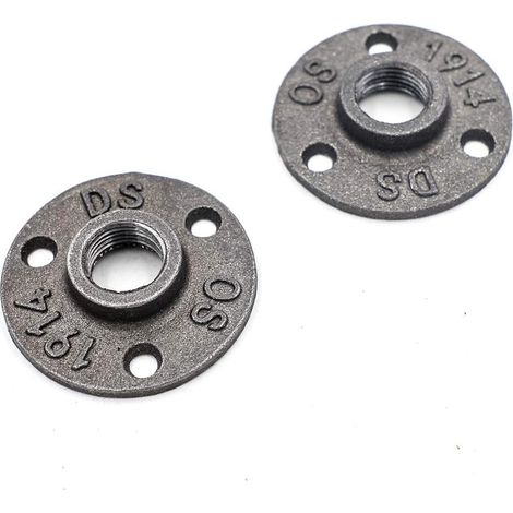 Lot de 2 brides filetées pour chauffage - En fonte malléable - 1/2" (1/2)