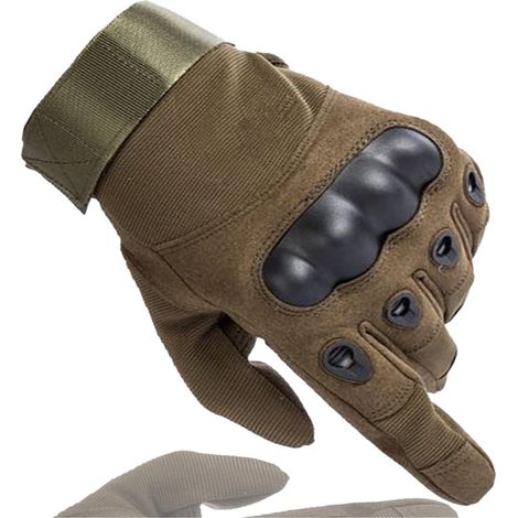 Gants résistants aux coupures, Gants Tactiques à Coque Dure en Cuir Super Fiber for Hommes Coupe Extensible Confortable. (Color : 3, Size : Medium) (1/5)