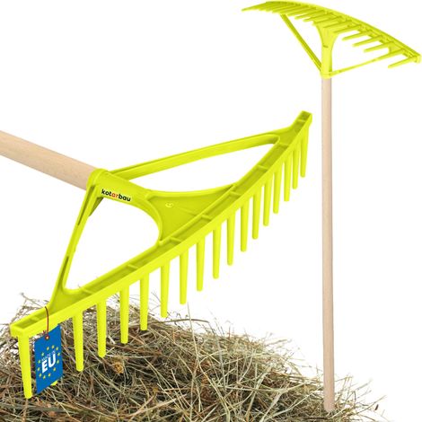 KOTARBAU® Rateau Jardin - Rateau à Feuilles - Plastique - 64 cm - Vert Céladon - 18 Dents - avec Manche - Outil Jardinage Léger - Ramasse Herbe - Gazon - Branches Déchets (1/5)