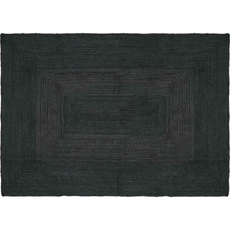 Tapis de surface Rectangulaire Gris foncé 120 x 170 cm Jute vidaXL