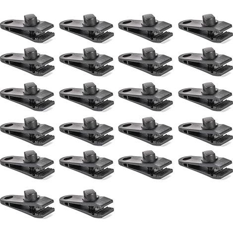Lntyq Lot de 22 Clips et Pinces de Bâche Robustes - Pour Tente de Camping et Autres Usages - Pinces Crocodile (1/5)