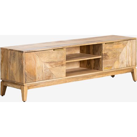 SKLUM TV-Möbel 165x40 cm aus Mangoholz Baty Design              Braun Natur                     
