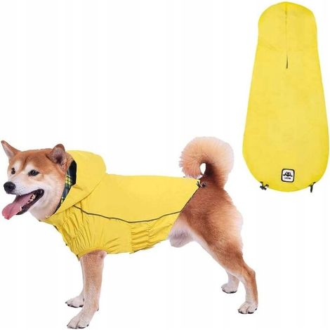 Hunde-Regenmantel S Gelbe Kapuze Wasserdichte Jacke (1/3)