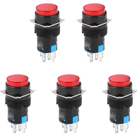 Interrupteur à bouton rond avec témoin lumineux. Convient aux équipements d'automatisation, avec fonction d'éclairage 24 V. (1/5)