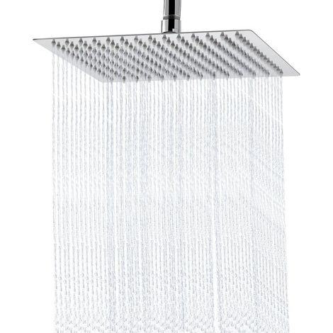 Pommeau de douche carré ultra-mince de 6 pouces, pommeau de douche à effet pluie réglable haute pression (1/4)