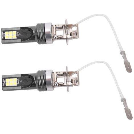 2pcs LED ampoule de phare, 2525 12LED phare de véhicule de voiture replacement pour ampoule de phare H3 DC12V-24V blanc 6500K-7500K (1/5)