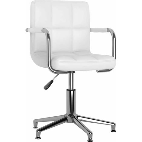 Maison Exclusive - Sedia da Ufficio Girevole Bianca in Similpelle (1/5)